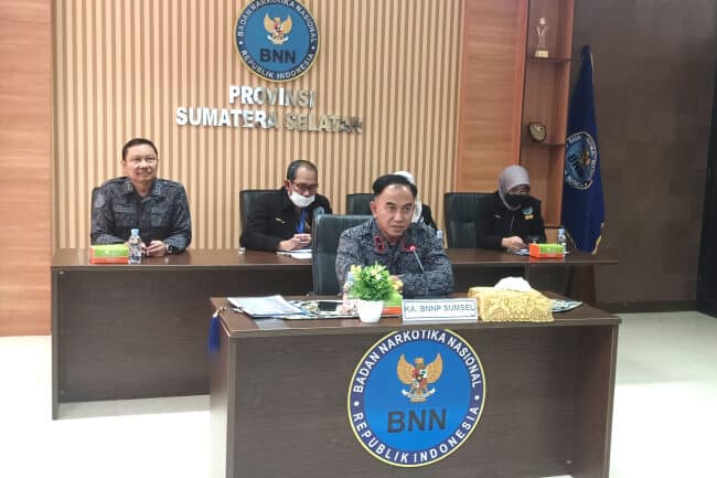 Press Release akhir tahun Badan Narkotika Nasional Provinsi (BNNP) Sumatera Selatan (Sumsel) Tahun 2022 Konsep Otomatis